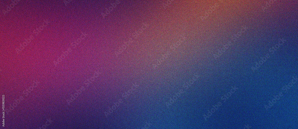 Poster indigo, blue and salmon digital gradient noise texture overlay with soft grain for branding