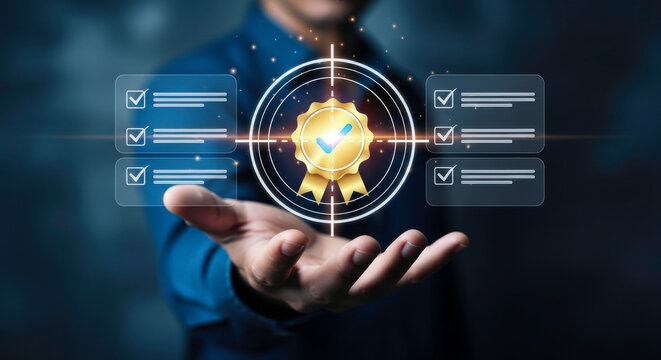 Quality assurance guarantee standard control checklist certified approval compliance best practice process - Powered by Adobe