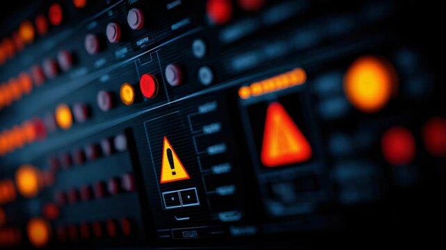 IT infrastructure monitoring interface with alert indicators