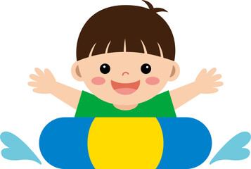 물놀이 하는 남자아이