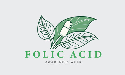 Folic Acid Awareness Week. Folic Acid concept Background Design.