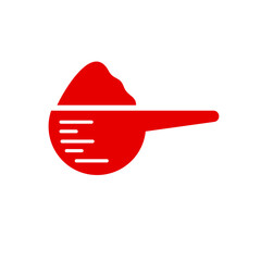Scoop icon. Measuring cup. Vector icon isolated on white. red