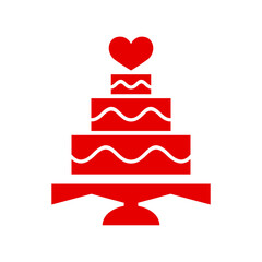 wedding cake icon simple illustration love