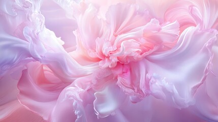 Fototapeta premium Pink silk swirl, abstract floral background, pastel texture, design element