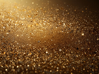 Warm Golden Glitter Texture with Radiant Glow and Soft Bokeh Highlights
