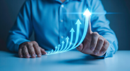 Growth chart business success strategy financial graph arrow up increase profit investment market trend