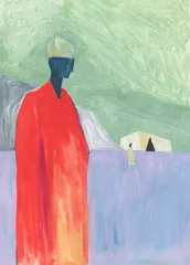Gardinen mind and meditation. watercolor illustration © Anna Ismagilova