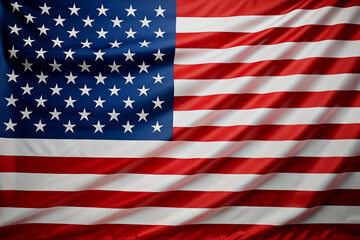 Fototapeta premium Realistic close up shot of the waving american flag in vibrant colors and texture