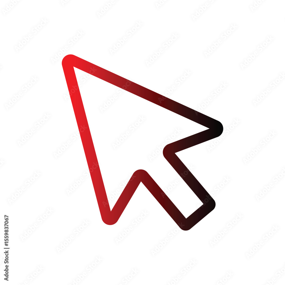 Fototapete Gradient rad black outlined cursor pointer icon vector