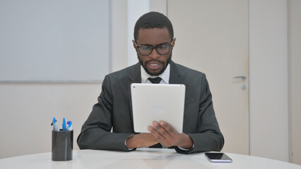 Businessman Talking for Video Call on a Tablet