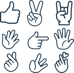 "Blue Signals – A Minimal Hand Gesture Grid for Expressive Connection"