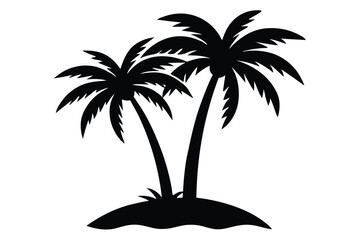 palm tree island vector icon