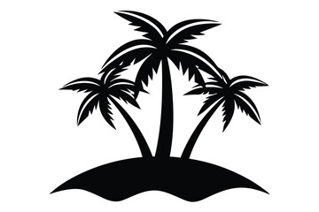 palm tree island vector icon