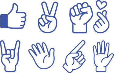 Fototapeta premium BlueLine Gestures – Symbols of Expression, Energy, and Identity