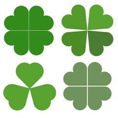 Fototapeta premium Beautiful green clover, four leaf clover, three leaf clover, beautiful and cute patterns for making fabric patterns, three leaves, gradient color, light green