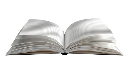 Fototapeta premium Open Lined Notebook or Diary on Transparent Background