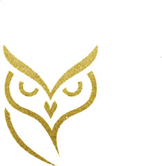 Golden Owl Vector – Minimal Line Art Symbol of Wisdom, Vision, and Creative Intelligence