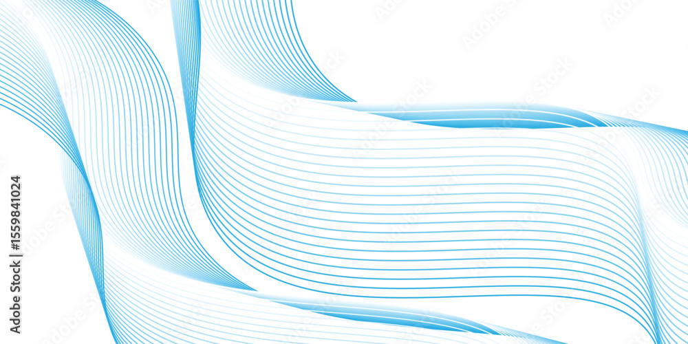 Poster vector wave lines smooth flowing dynamic blue purple pink gradient isolated on white background for 
