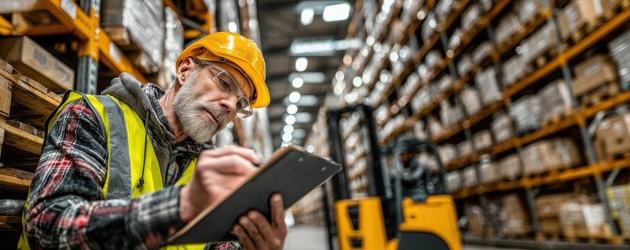 Warehouse staff is checking inventory stock to ensure accurate records and efficient supply management - Powered by Adobe