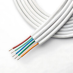 High-Quality White Multi-Conductor Cable  Durable, Flexible Wiring for Electrical Projects