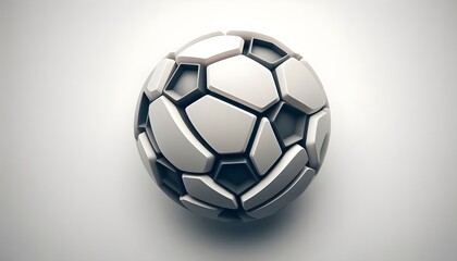Naklejka premium Detailed vector football icon rendered with soft gradients and dynamic form on bright gray surface for sports visuals