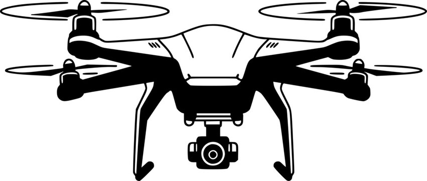 drone line art silhouette vector illustration
