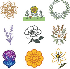 Botanical Medley X – A Palette of Petals, Geometry, and Quiet Radiance