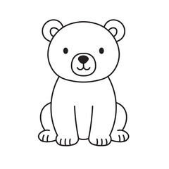 Bear Doodle Isolated on White Background