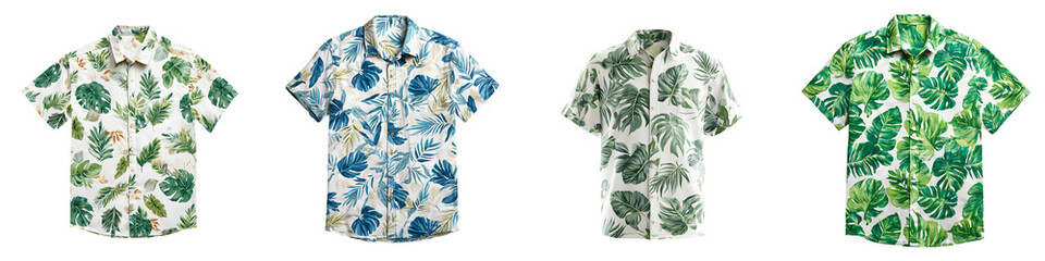 Tropical Leaf Patterned Shirts: Summer Fashion Apparel Collection