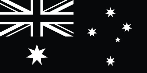 National flag of Australia country black and white flag design , Independence  day of Australian  © Ahmad