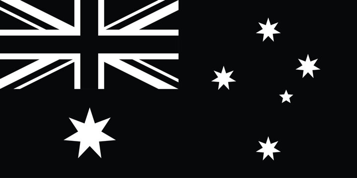 National flag of Australia country black and white flag design , Independence day of Australian - Powered by Adobe