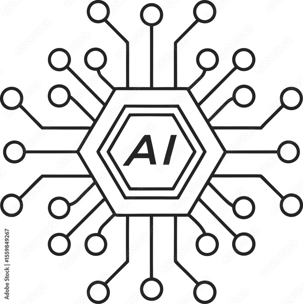 Poster artificial intelligence network circuit diagram technology
