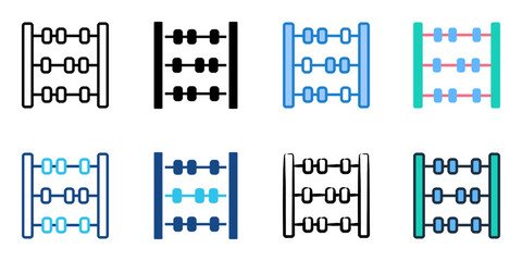 Fototapeta premium Abacus icon set multiple style collection 
