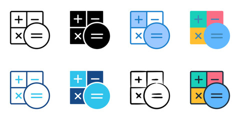 Calculator icon set multiple style collection 
