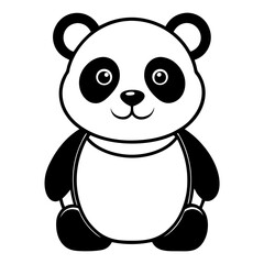 Naklejka premium baby panda in front view outline silhouette vector