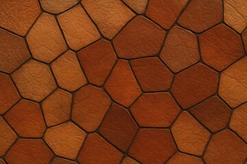 Textured brown hexagonal paving stones with dark grout