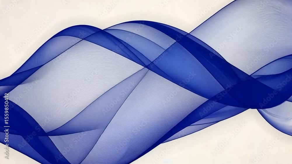 Poster abstract blue flowing lines on a light background