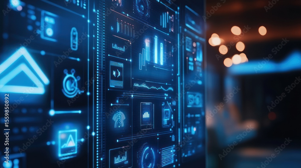 Poster illuminating data: visualization of complex information interface panel