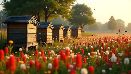 Golden Meadow of Bees