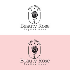 rose flower logo, vector for beauty fashion logo, salon logo, and spa, bouquet boutique