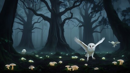 Misty Woodland Night