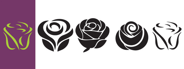 rose flower logo, vector for beauty fashion logo, salon logo, and spa, bouquet boutique
