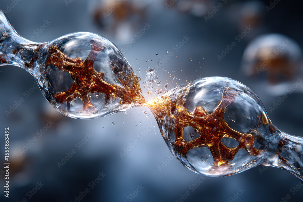 Poster exploring the intricate connection between neurons in a futuristic representation of brain activity