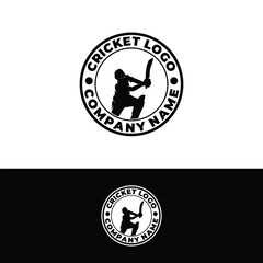Cricket player logo design template