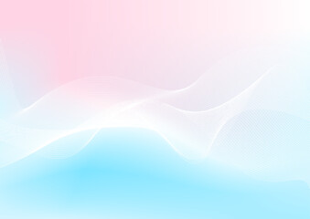 abstract pastel color blue pink background with white flowing lines