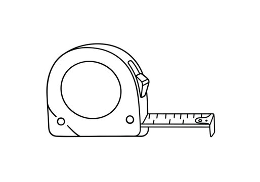 black tape measure outline on white clip art preview