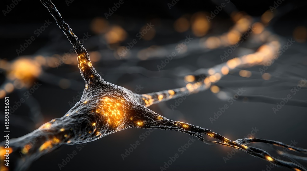 Poster biological logic from brain-inspired neuron activation concept. intricate neural network showcasing 