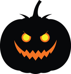 Scary Jack O Lantern Grinning with Fiery Eyes