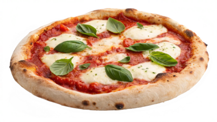 fresh and authentic  Neapolitan pizza  food on white or transparent  background