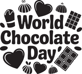 Whimsical chocolate bar design with sweet elements and bold typography